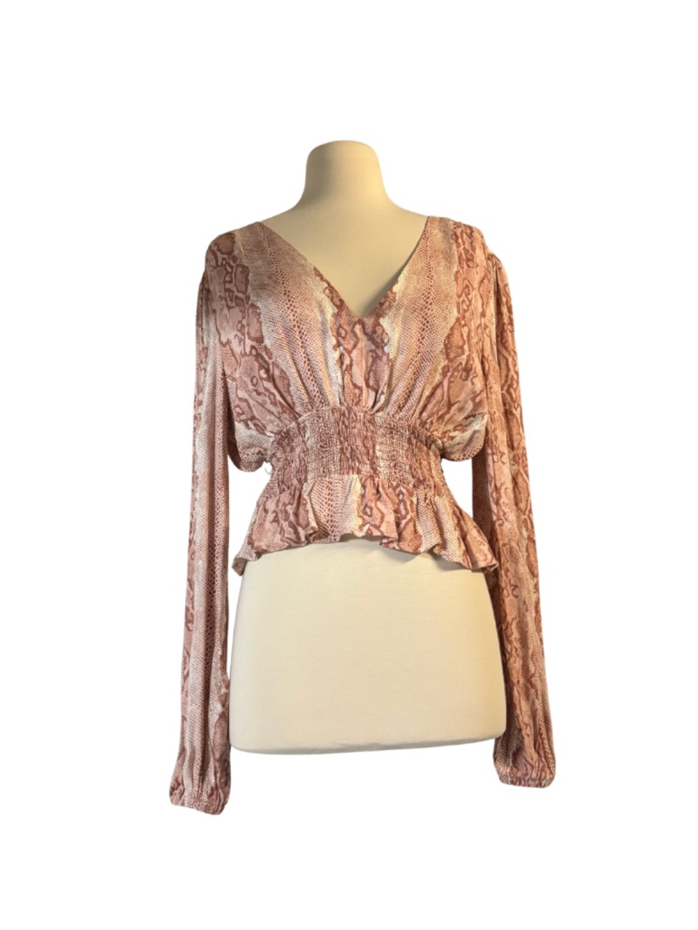 Pink Snakeskin patterned blouse